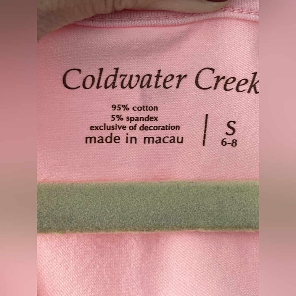 Coldwater Creek Pink Tank Top with lace trim - Picture 5 of 5